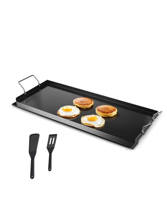 VEVOR Carbon Steel Griddle, 32x14 inch Universal Flat Top Rectangular Plate, Gas Grill Griddle for BBQ Grill, Teppanyaki, Portable Family Cookware with Handle, for Camping Tailgating Party