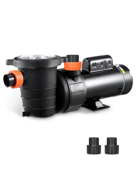VEVOR Above Ground Pool Pump, 1.5HP/0.35HP, Dual Speed Swimming Pool Pump, High 110 GPM 54 ft Lift, Low 52 GPM 14 ft Lift, 110V 3450 RPM with Strainer Basket, 122°F Max Water Temp, for Hot Tubs Spas