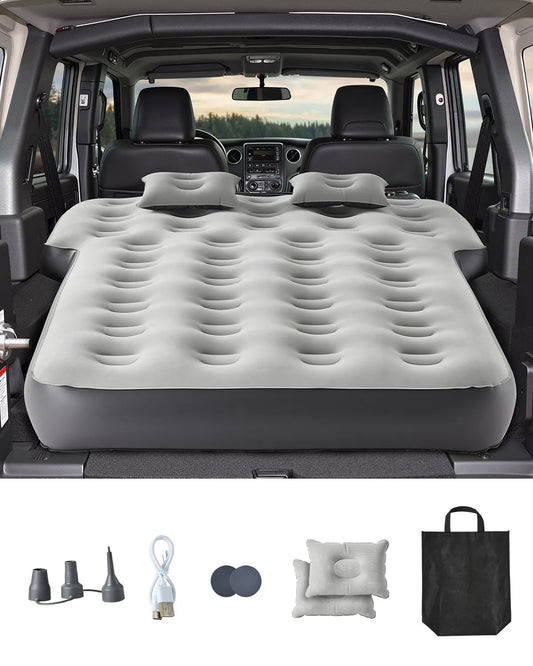 Car Air Mattress Inflatable Car Camping Travel Bed Sleeping Pad Built in Pump