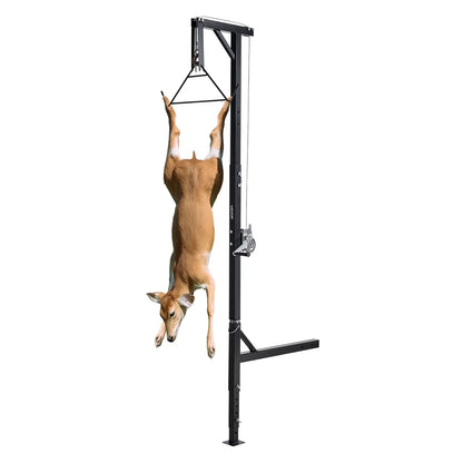 VEVOR Truck Hitch Game Hoist, 400 lbs Load Capacity, Hunting Deer Hoist with 2-inch Receiver, 360-Degree Swivel Shaft & Adjustable Height, Includes Gambrel Winch for Skinning & Cleaning Game