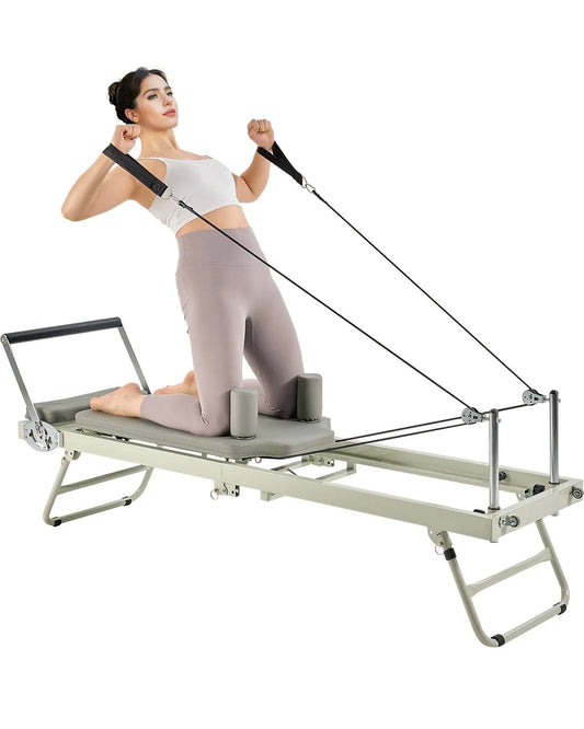 Foldable Pilates Reformer Pilates Machine Home Gym Equipment with Resistance