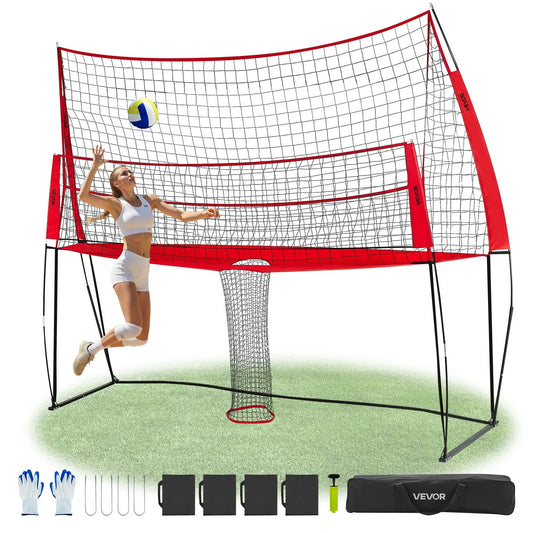 Volleyball Training Net System Adjustable Practice Equipment Indoor Outdoor