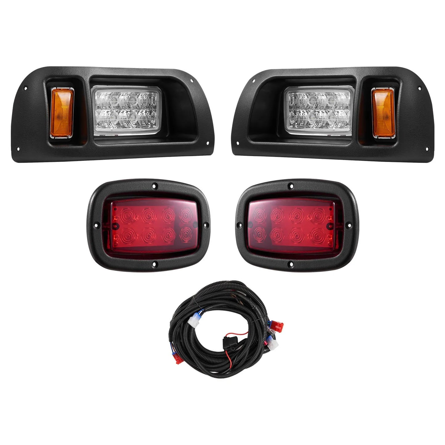 12 Volt Golf Cart LED Headlight Tail Light Kit For EZGO TXT 1996-2013 Models