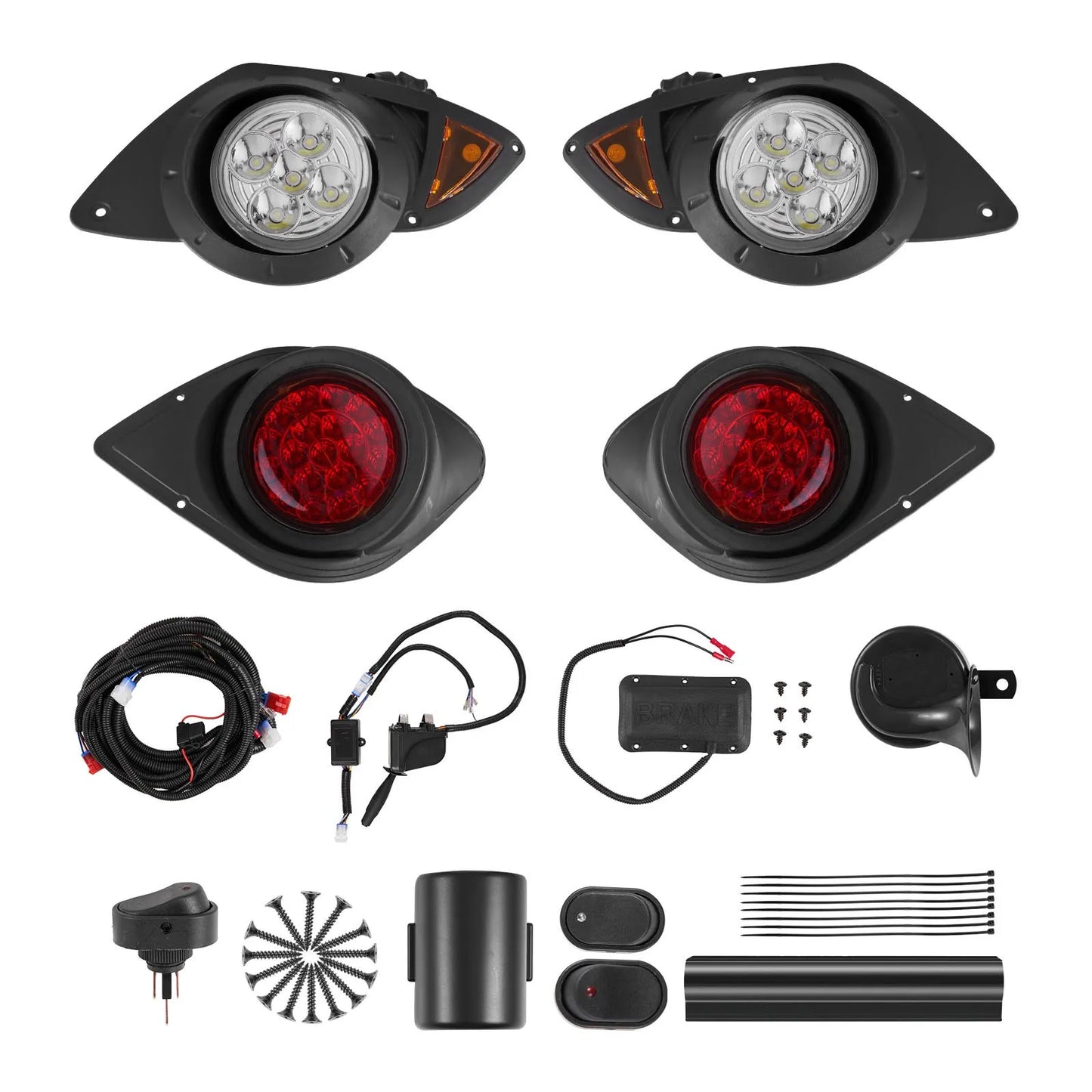 12V Golf Cart LED Headlight Tail Light Kit Legal Street For Yamaha G29 2007-Up