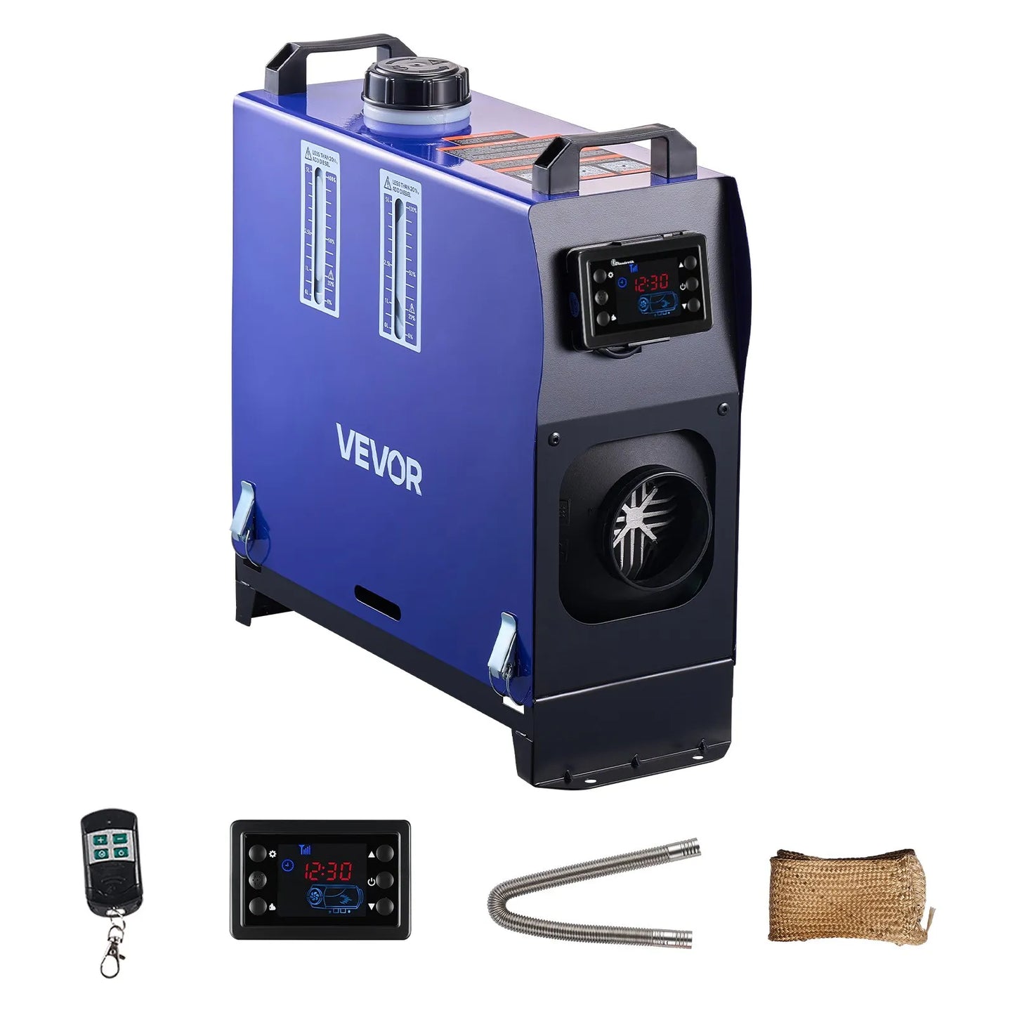 VEVOR Diesel Heater, 8KW, DC 12V/24V, All in One Portable Diesel Air Heater with Remote Control and LCD Screen, Fast Heating Low Noise, 1.3 Gal Fuel Tank for Vehicles, Vans, RVs, Campers, and Trucks