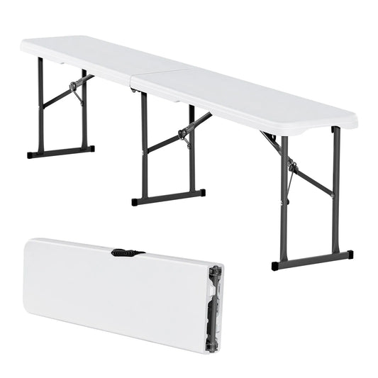 VEVOR 6FT Plastic Folding Bench Portable Outdoor Bench for Picnic Camping Garden