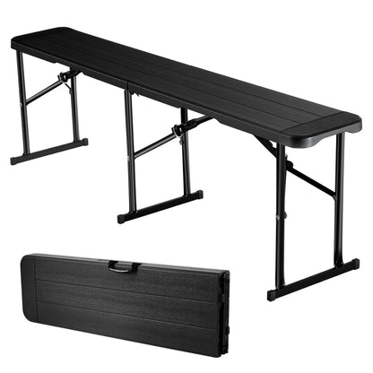 VEVOR 6FT Plastic Folding Bench Portable Outdoor Bench for Picnic Camping Garden