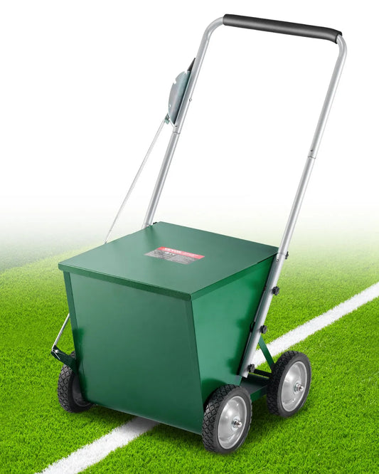 Dry Line Marker 4-Wheel 2 or 4 in Lines Heavy Duty Steel Chalker 65 lbs Green