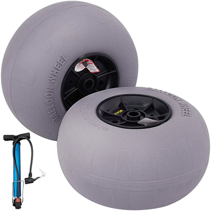 VEVOR Beach Balloon Wheels, 13" Replacement Sand Tires, TPU Cart Tires for Kayak Dolly, Canoe Cart and Buggy with Free Air Pump, 2-Pack
