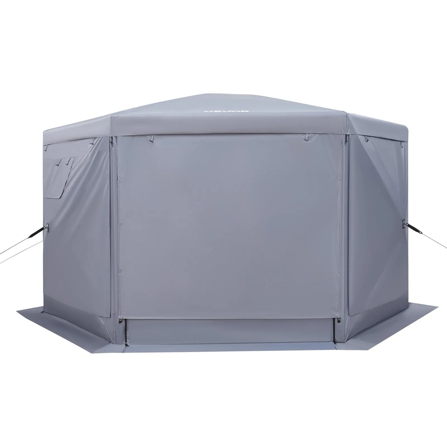 Pop up Gazebo Screen Tent, 12 x 12 ft Large 6-Sided Camping Canopy Tent with Removable Top & Carry Bag, Quick-Set & Bite-Proof, Screen House Sun Shelter for 8-10 Persons Backyard Patio, Grey