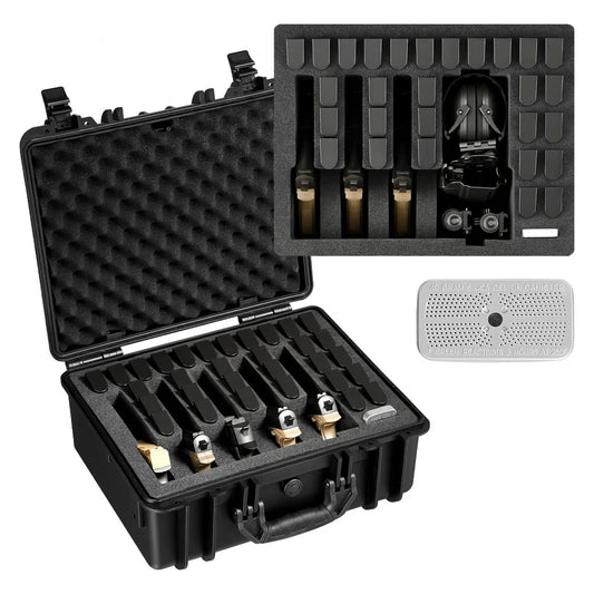 VEVOR Hard Pistol Case, Heavy Duty Hard Gun Case with XPE Foam Lining, Waterproof Pistol Storage Box with Customizable Interior & Handle for Gun, Lenses, Camera, Gear, TSA Compliant, 18.7x12.5x7.5 in