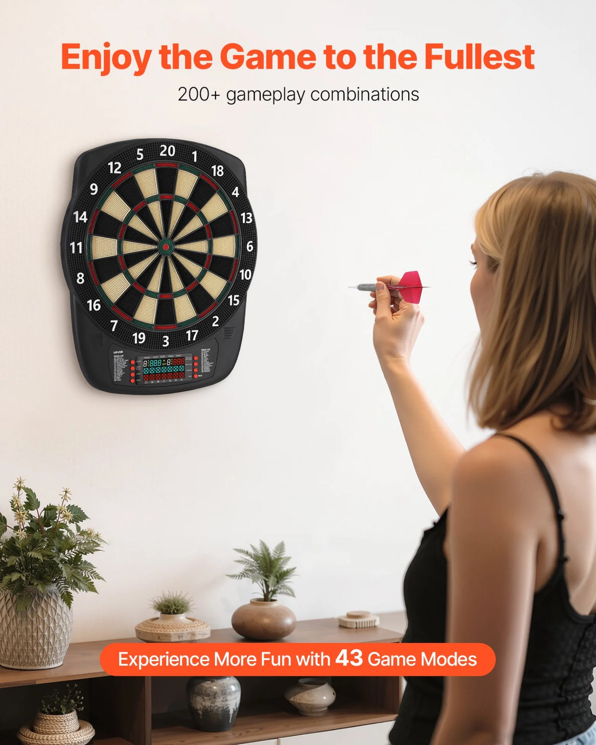 VEVO Electronic Dartboard 13.5 inch - 43 Game Modes Inside