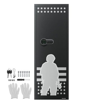 VEVOR 10-12 Gun Safe, Long Gun Cabinet for Rifles and Pistols, Quick Access Rifle Safe with 4 Pistol Pockets and 3 Adjustable Racks, Large Digital Cabinet with Key and Password Lock - View 8