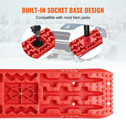 VEVOR 10 TON Traction Boards with PP Material, Recovery Boards for Off-road Vehicles/Cars/Pickups/SUVs/RVs, Pair Tire Traction Mats on Snow, Sand, Mud and Loose Terrain, Storage Bag, Long, Red - View 3
