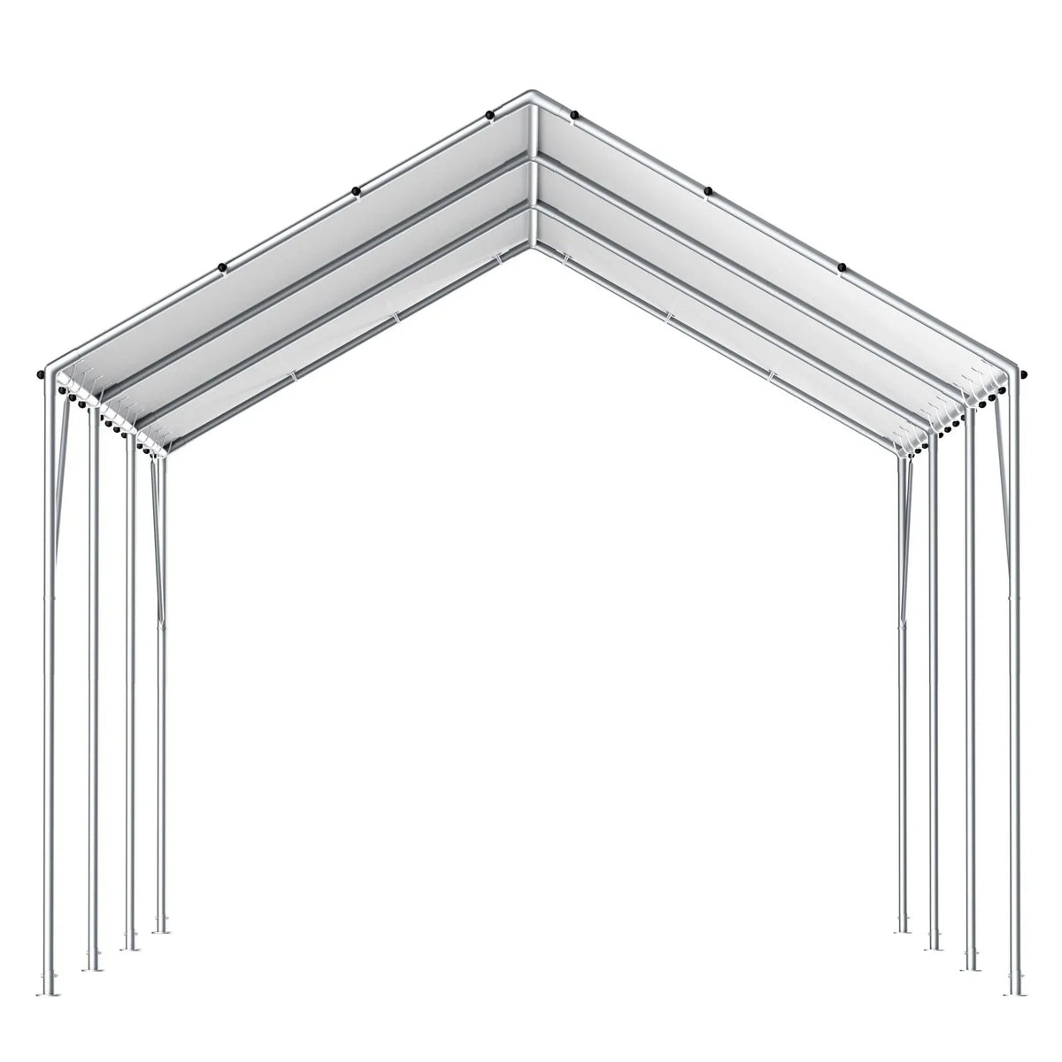 VEVOR 10 x 20 ft Carport Replacement Canopy Cover, Garage Top Tent Shelter Tarp Heavy-Duty Waterproof & UV Protected, Easy Installation with 40 Ball Bungeess (Only Top Cover, Frame Not Include), White - View 10