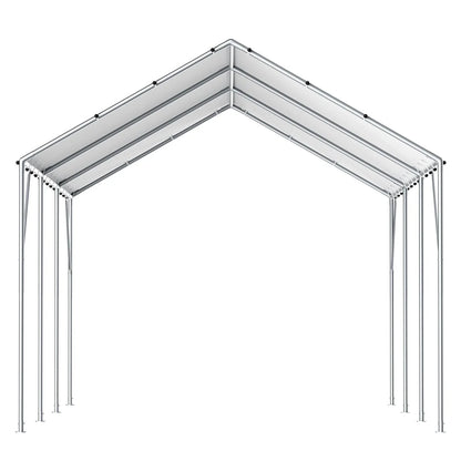 VEVOR 10 x 20 ft Carport Replacement Canopy Cover, Garage Top Tent Shelter Tarp Heavy-Duty Waterproof & UV Protected, Easy Installation with 40 Ball Bungeess (Only Top Cover, Frame Not Include), White - View 10