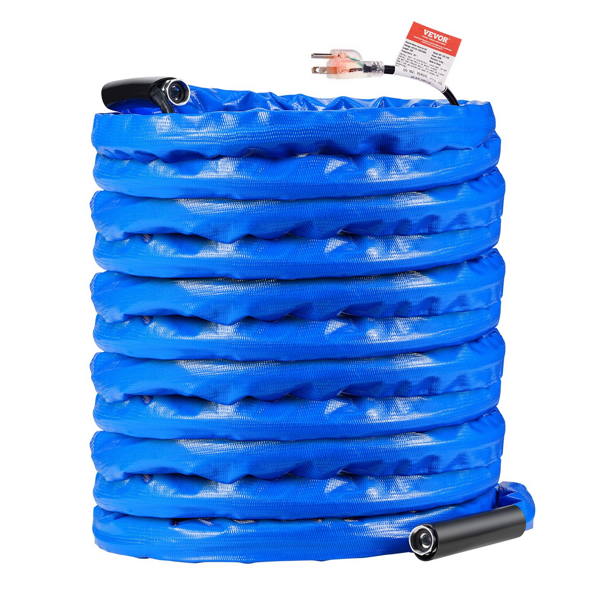 VEVOR 100ft Heated Water Hose for RV, Heated Drinking Water Hose with Corrugated Cover Antifreeze to -45°F, Automatic Self-regulating, 5/8" I.D. with 3/4" GHT Adapter, Lead and BPA Free - View 10