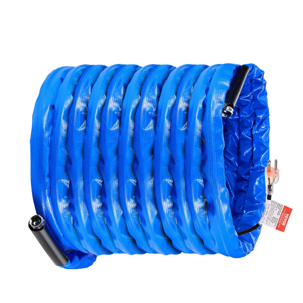 VEVOR 100ft Heated Water Hose for RV, Heated Drinking Water Hose with Corrugated Cover Antifreeze to -45°F, Automatic Self-regulating, 5/8" I.D. with 3/4" GHT Adapter, Lead and BPA Free - View 9