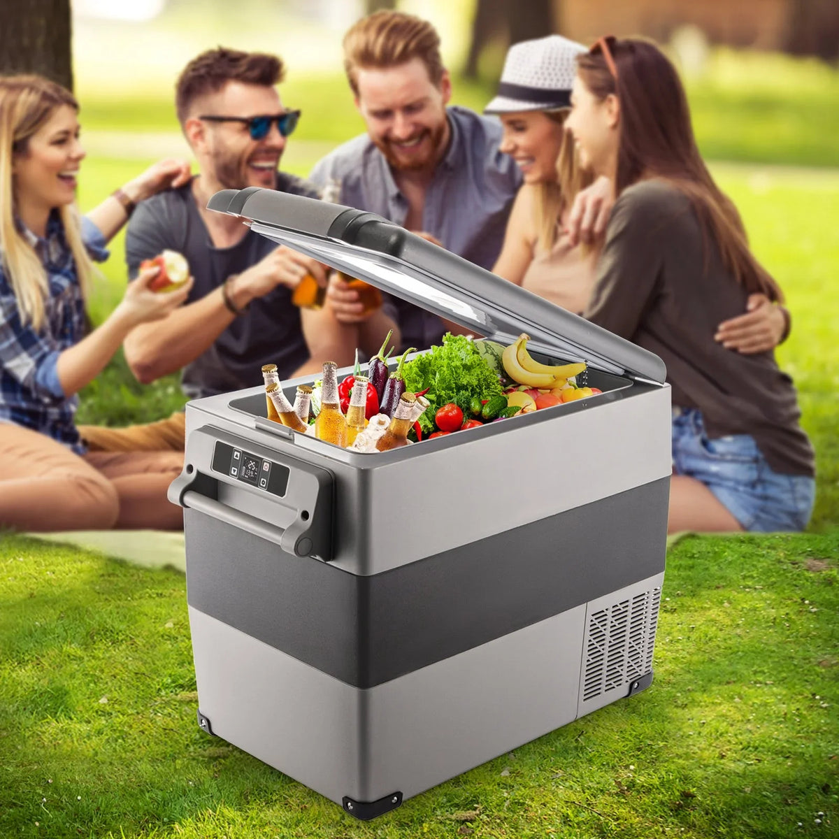 VEVOR 12 Volt Refrigerator, 58 Quart Car Refrigerator, Dual Zone Portable Refrigerator,RV Refrigerator with 12/24V DC and 110-240V AC, Freezer Fridge Cooler, for Car, RV, Camping and Home Use - View 8