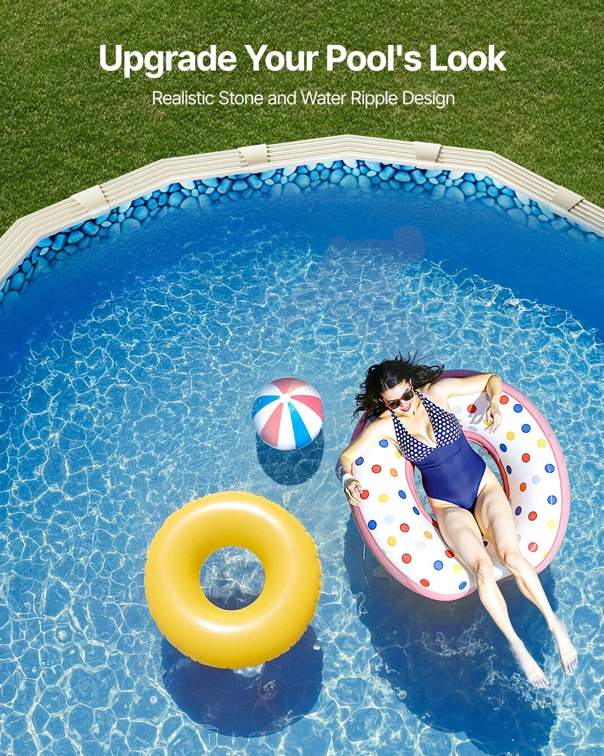 VEVOR 12 x 24 ft Oval Pool Liner, Unibead Above Ground Pool Liners, 52in Wall Height, Durable Standard Gauge Vinyl, Designed for Steel Sided Above-Ground Swimming Pools - View 5