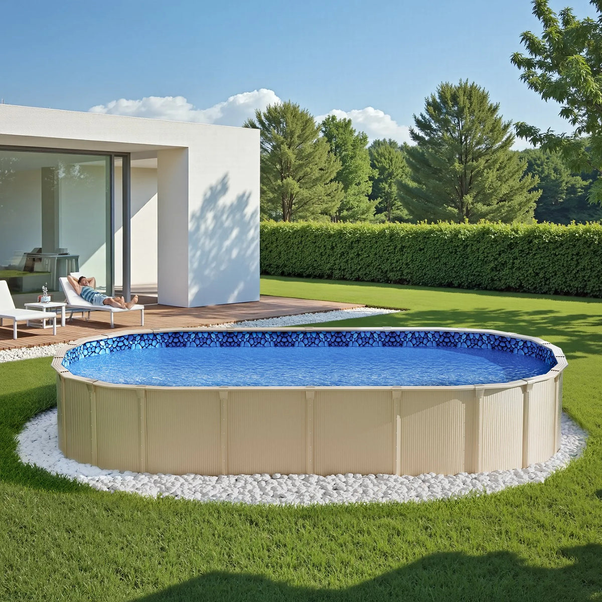 VEVOR 12 x 24 ft Oval Pool Liner, Unibead Above Ground Pool Liners, 52in Wall Height, Durable Standard Gauge Vinyl, Designed for Steel Sided Above-Ground Swimming Pools - View 7