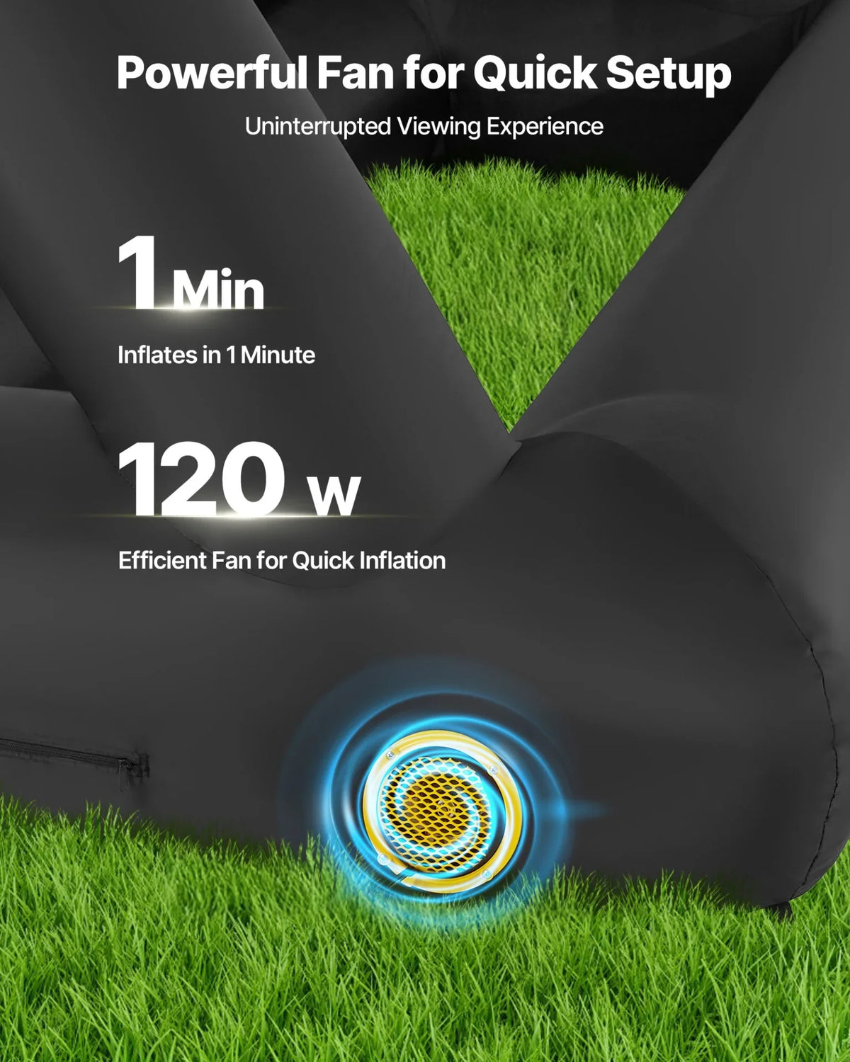 VEVOR 14FT Inflatable Projector Screen, Inflatable Movie Screen Outdoor with 120W Air Blower Projector Screen Oxford Fabric Material Blow Up Screen for Outdoor Backyard, Home Theater, Theme Party - View 2