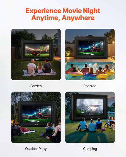 VEVOR 14FT Inflatable Projector Screen, Inflatable Movie Screen Outdoor with 120W Air Blower Projector Screen Oxford Fabric Material Blow Up Screen for Outdoor Backyard, Home Theater, Theme Party - View 5