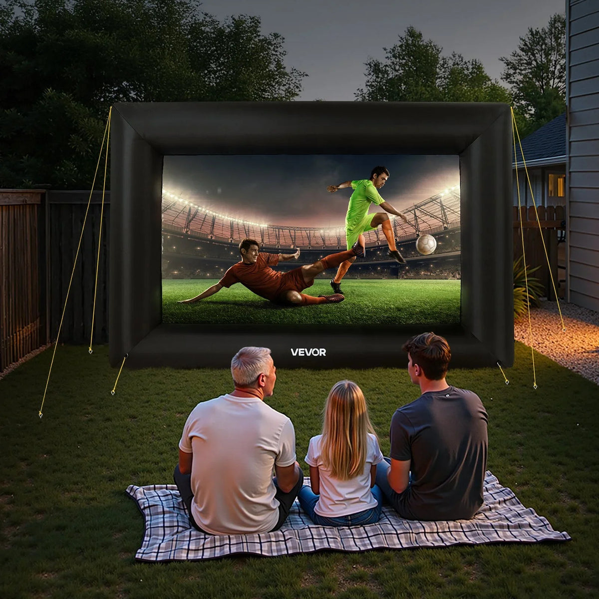 VEVOR 14FT Inflatable Projector Screen, Inflatable Movie Screen Outdoor with 120W Air Blower Projector Screen Oxford Fabric Material Blow Up Screen for Outdoor Backyard, Home Theater, Theme Party - View 7