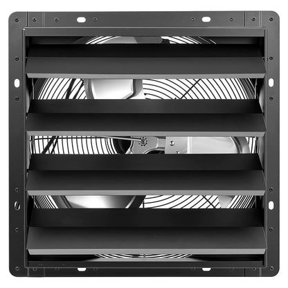 VEVOR 16 Inch Shutter Exhaust Fan Wall Mounted Automatic Louvers EC Motor, Steel Housing, Temperature & Humidity Controller, Ventilation & Cooling for Attic, Garage, Barn, Greenhouse, Workshop, Black - View 10