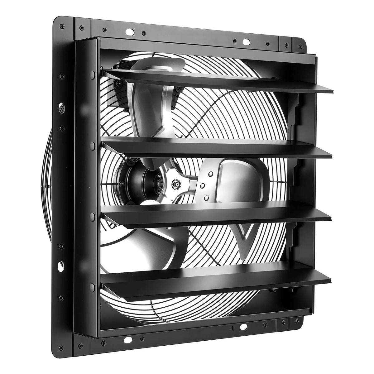 VEVOR 16 Inch Shutter Exhaust Fan Wall Mounted Automatic Louvers EC Motor, Steel Housing, Temperature & Humidity Controller, Ventilation & Cooling for Attic, Garage, Barn, Greenhouse, Workshop, Black - View 8