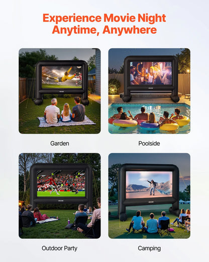 VEVOR 16FT Inflatable Movie Screen, Inflatable Projector Screen with Portable Storage Bag, 16:9 Easy Set Up Movie Projection for Outdoor Backyard, Home Theater, Theme Party - View 5