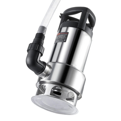 VEVOR 1HP Sump Pump, 4020GPH, 30FT Lift Stainless Steel Submersible Sludge Pump with 26FT Power Cord Automatic ON/OFF Float Switch, Drain Clean/Dirty Water for Basement Flood Pool Pond Garden Hot Tub - View 8