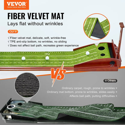VEVOR 2 Hole Golf Putting Mat Indoor Golf Putting Green Golf Training Aid - View 3