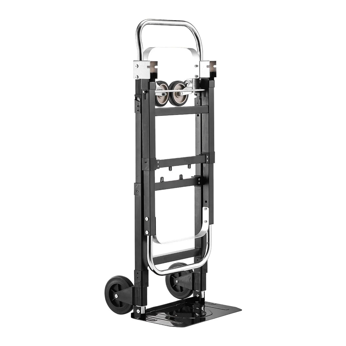 VEVOR 2 in 1 Folding Hand Truck, 500 lbs Load Capacity for 4-Wheel Mode, Convertible Hand Truck Dolly with Wheels & Adjustable Handle, Portable Trolley Dolly for Moving Home, Office, Warehouse - View 10