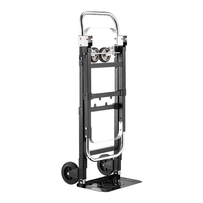 VEVOR 2 in 1 Folding Hand Truck, 500 lbs Load Capacity for 4-Wheel Mode, Convertible Hand Truck Dolly with Wheels & Adjustable Handle, Portable Trolley Dolly for Moving Home, Office, Warehouse - View 10