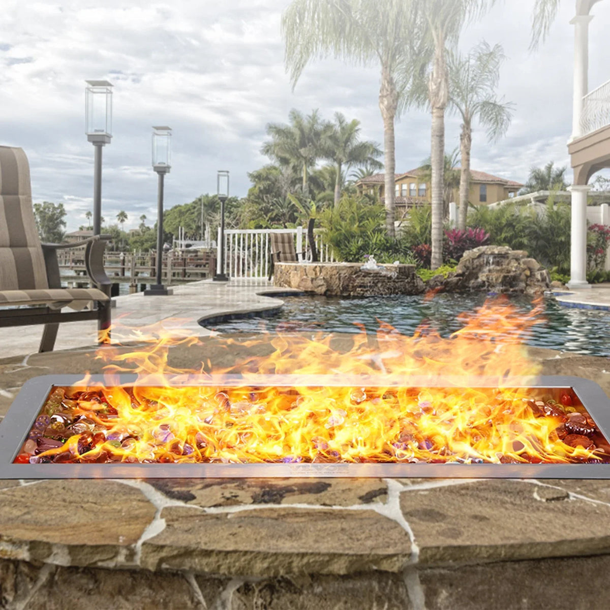 VEVOR 24 x 8 inch Drop-in Fire Pit Pan, Rectangular Stainless Steel Fire Pit Burner Kit, Propane Gas Fire Pan 120,000 BTU with H-Burner for Indoor or Outdoor Use - View 7