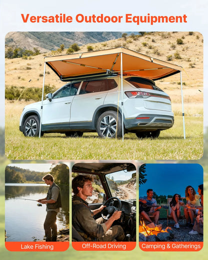 VEVOR 270 Degree Awning, 52 sq.ft Driver Side Vehicle Awning, Waterproof UV50+ Car Side Awnings with Carry Bag, All-Weather Free-Standing Overland Awnings Car Shelter for SUV Van Truck Camping - View 5