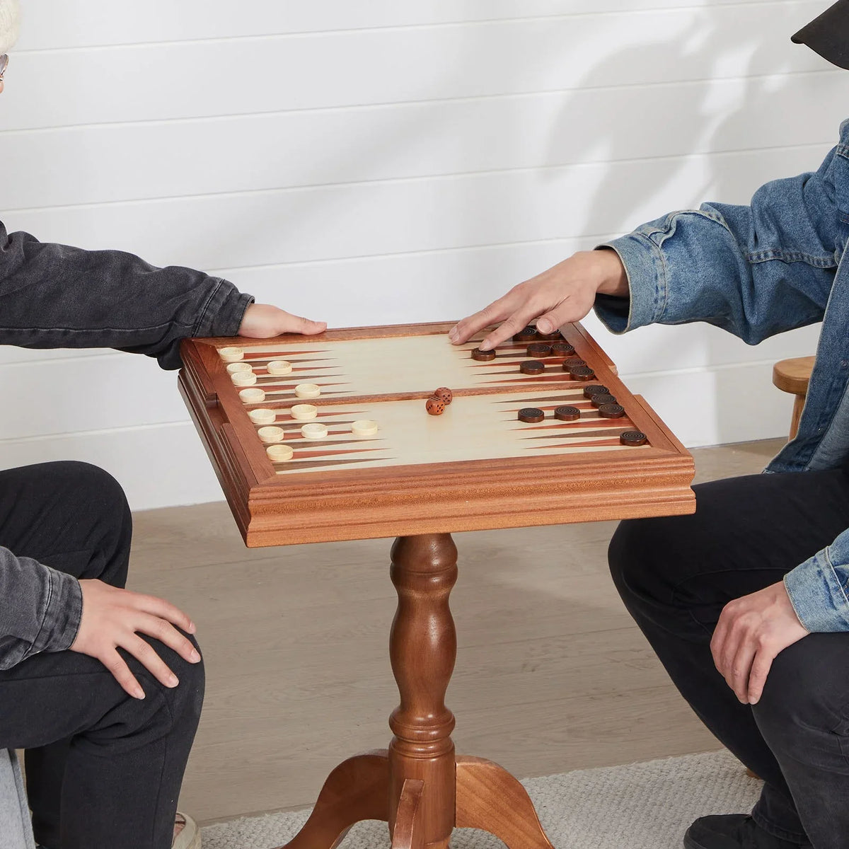 VEVOR 3-IN-1 Chess Checkers Backgammon Table Set, 18 Inch Premium Wooden Chess Table, Deluxe Combo Game Table Furniture Set, Chess Set Board Game Gift for Family Board Games - View 8