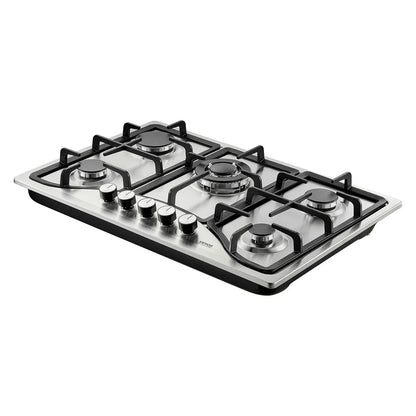 VEVOR 30-inch Gas Cooktop, 5 Burners Built-in Gas Stove Top, Max 12250BTU NG/LPG Convertible Stainless Steel Natural Gas Hob, with Thermocouple Protection for Camping, RV, Apartment - View 22