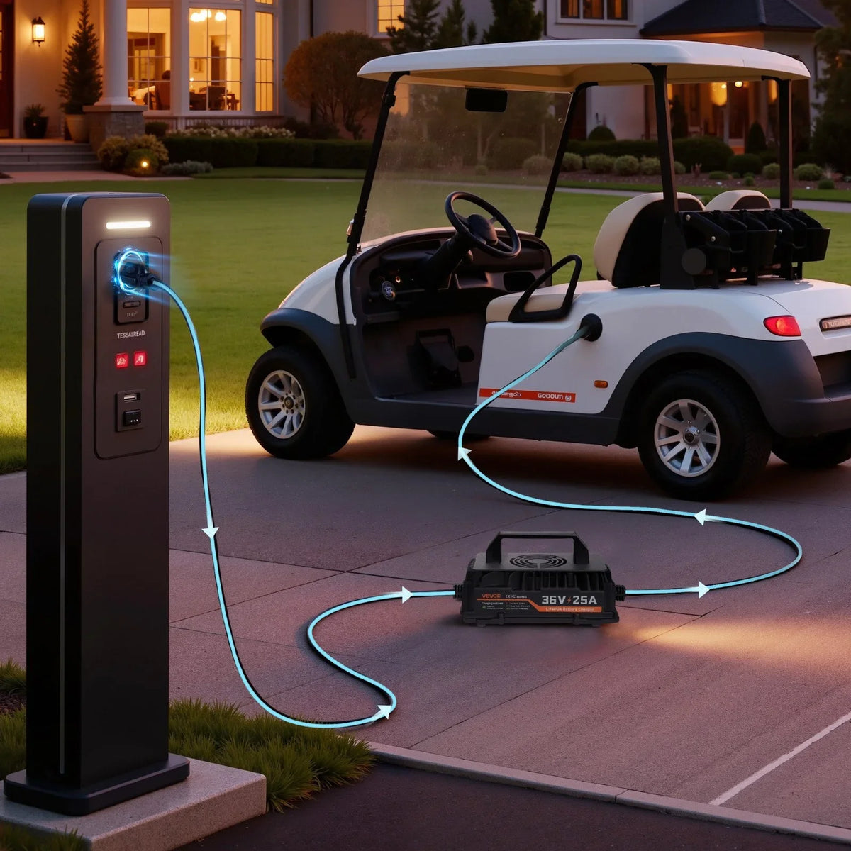 VEVOR 36V (38.4V) 150AH Lithium Golf Cart Battery, with 25A Charger, Lifepo4 Battery Kit, Built-in 250A BMS, with Bluetooth Mobile APP & Touch Monitor, 4000 Cycles, for Golf Carts, Trolling Motors - View 7