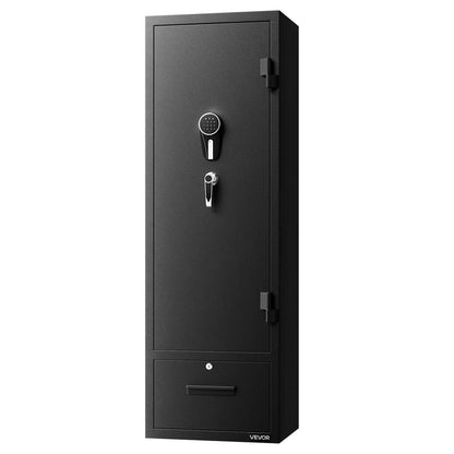 VEVOR 4 Gun Safe, Long Gun Cabinet for Rifles and Pistols, Quick Access Fireproof Rifle Safe with 2 Ammo Slots, 2 Pistol Pockets & 2 Adjustable Racks, Large Digital Cabinet with Key and Password Lock - View 10