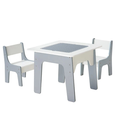 VEVOR 4 in 1 Kid Activity Table and 2 Chairs Set, Graffiti & Building Blocks Double-Sided Tabletop - View 10