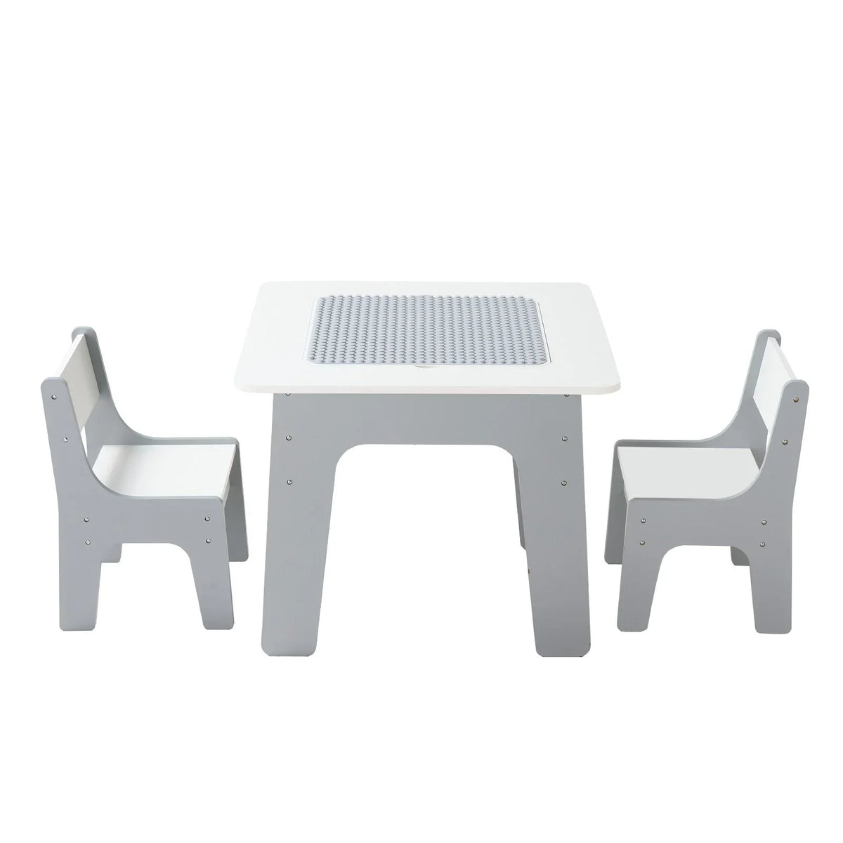 VEVOR 4 in 1 Kid Activity Table and 2 Chairs Set, Graffiti & Building Blocks Double-Sided Tabletop - View 9