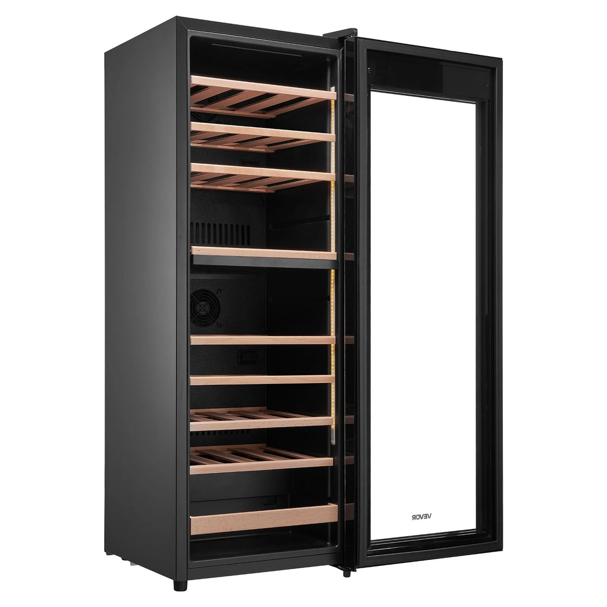 VEVOR 42 Bottle Wine Fridge, Freestanding Wine Cooler Refrigerator, Dual Zone Cooler, 41℉ to 65℉ Adjustable Temp Mini Cellar, Glass Door, For Home Office Bar, Red White Champagne or Sparkling Wines - View 8