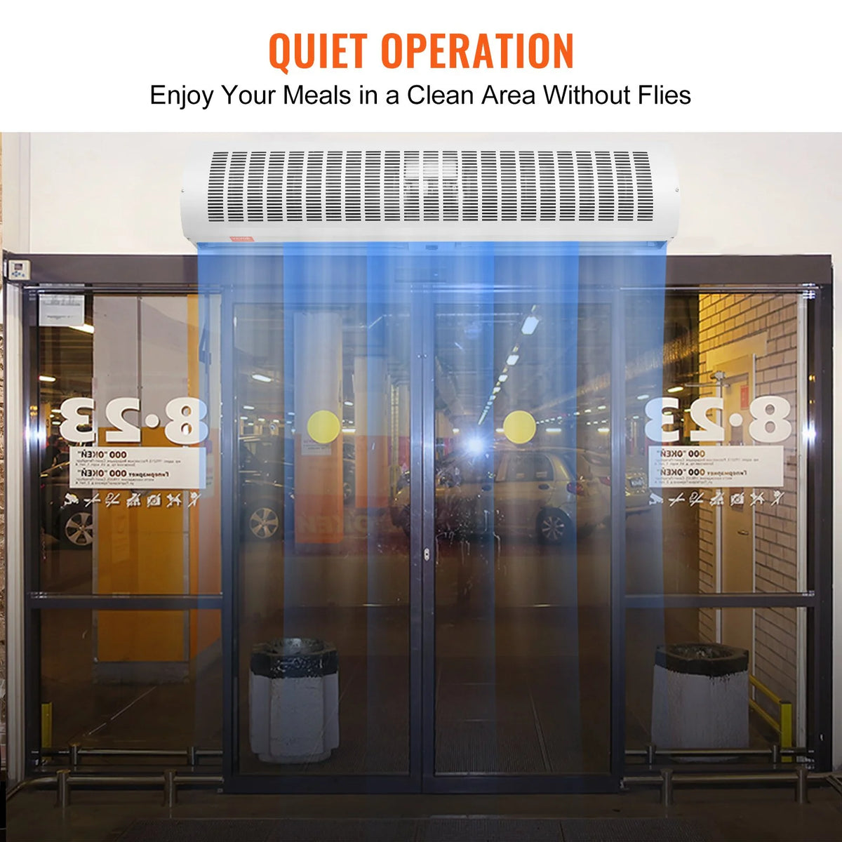 VEVOR 42" Commercial Indoor Air Curtain Super Power 2 Speeds 1350CFM, Wall Mounted Air Curtains for Doors, Indoor Over Door Fan with Heavy Duty Limit Switch, Easy-Install 110V Unheated - View 2