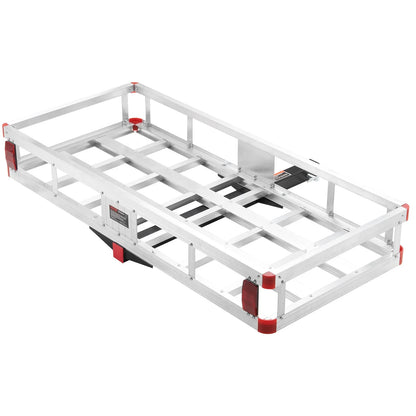 VEVOR 49.4 x 22.4 x 7.1 in Hitch Cargo Carrier, 500lbs Loading Capacity Trailer Hitch Mounted Cargo Basket, Rust-proof Aluminum Luggage Carrier Rack Fits 2" Hitch Receiver for SUV Truck Pickup Camping - View 8