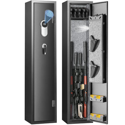 VEVOR 5 Rifles Gun Safe, Rifle Safe with Fingerprint Lock, Quick Access Gun Storage Cabinet for Shotguns with Removable Shelf, Pistol Rack, Ammo Storage Box for Home Long Gun and Pistols - View 8