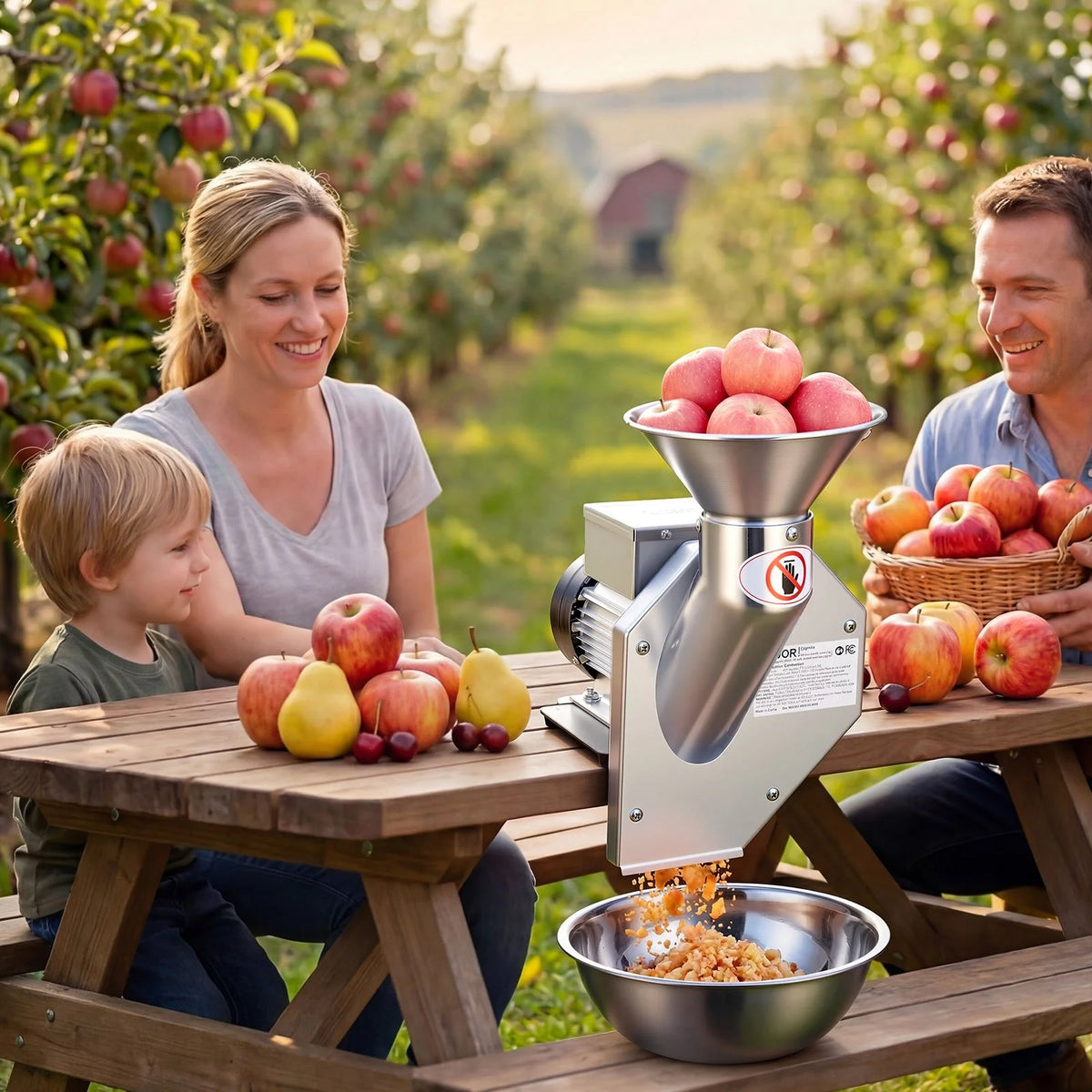VEVOR 550W Electric Fruit Apple Crusher, SUS304 Desktop Crushing Machine, Grinds Whole Apples Up to 2.76" Dia, 60 KG/H Capacity, Cider Press for Apples, Pears, Pineapple, Guava, Carrot, Potato - View 7