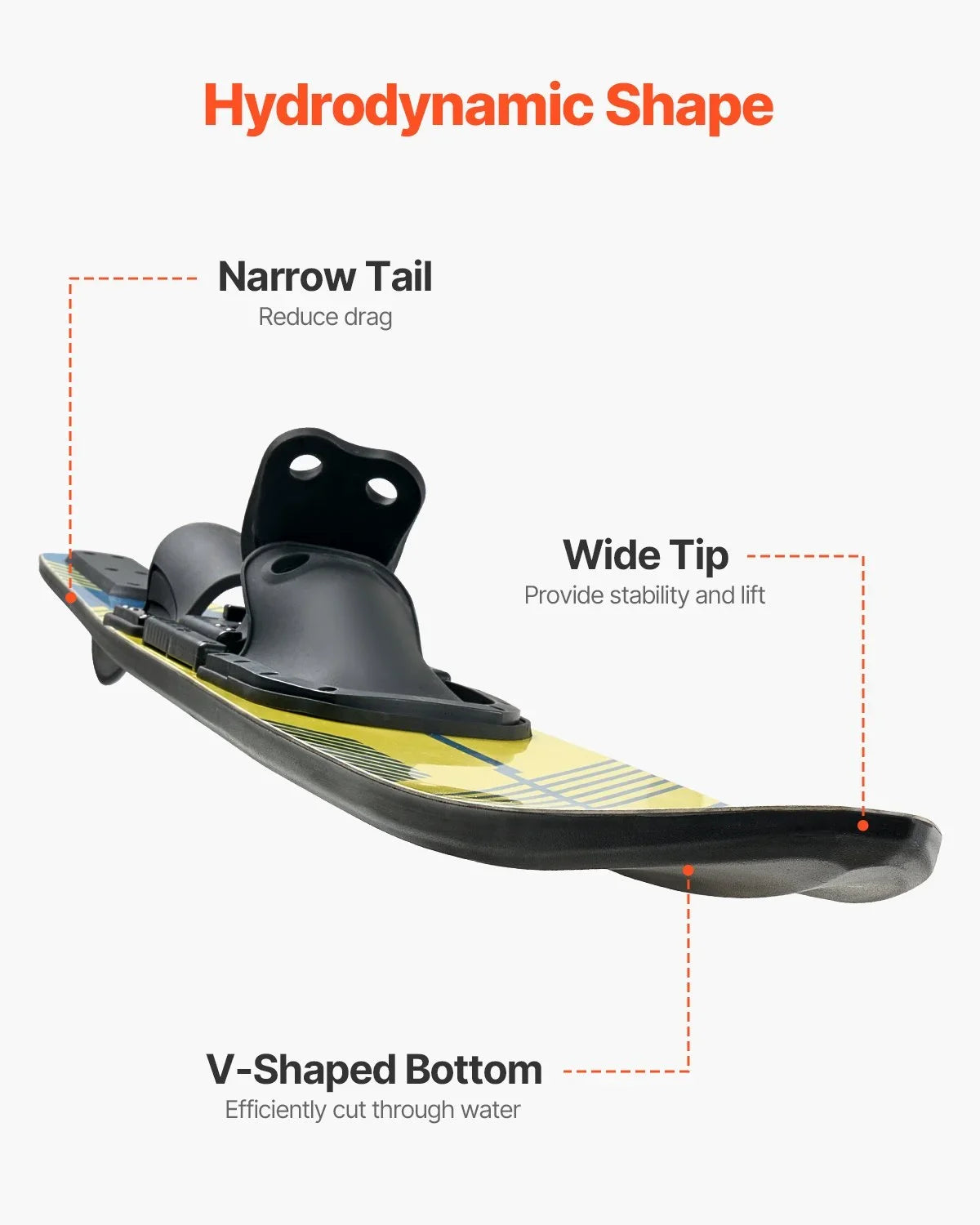 VEVOR 67-inch Water Skis Combo Adults Water Skis with X-9 Adjustable Bindings - View 3
