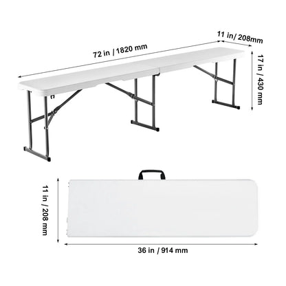 VEVOR 6FT Plastic Folding Bench Portable Outdoor Bench for Picnic Camping 2 Pack - View 8